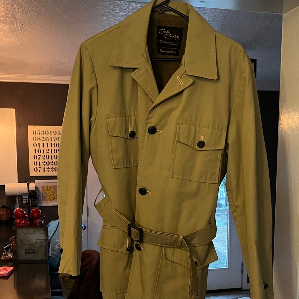 Vintage 60’s Mod Coat
Cal Craft Khaki Belted Trench